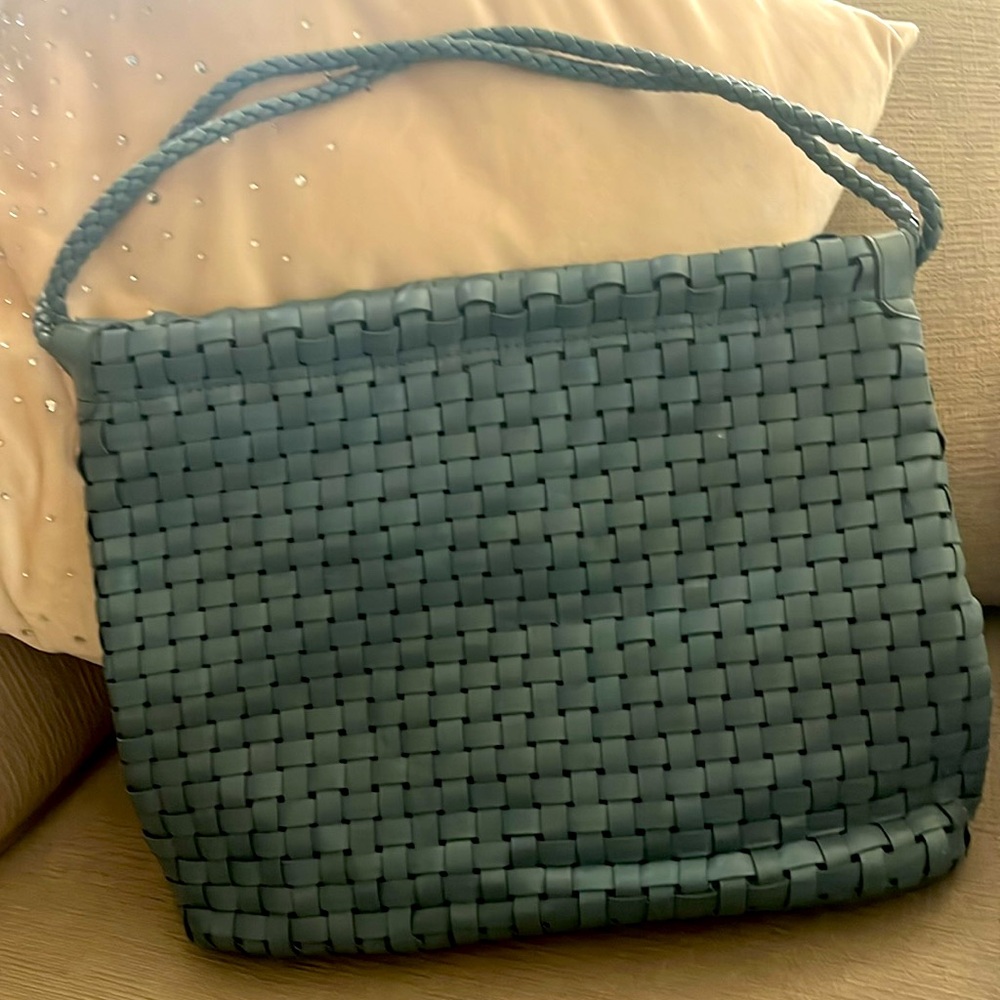 Nine West Teal Woven Shoulder Bag - Picture 3 of 6